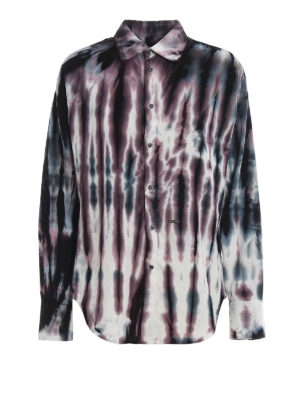 DSQUARED2: shirts - Tie-dye effect corduroy shirt