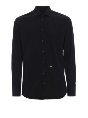 DSQUARED2: camicie - Classica camicia in cotone total black