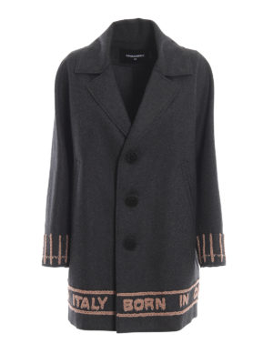DSQUARED2: cappotti corti - Cappotto Born in Canada Made in Italy