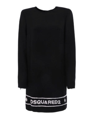 DSQUARED2: abiti corti - Abito con ricamo logo sul fondo