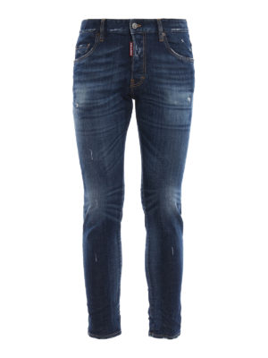 DSQUARED2: jeans skinny - Jeans Skater a vita bassa e fondo stretto