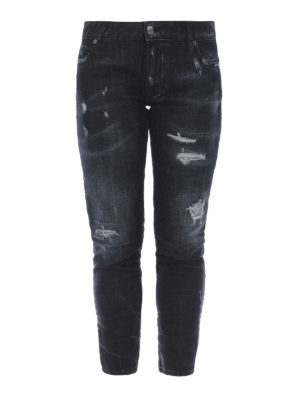 DSQUARED2: jeans skinny - Jeans Medium Waist Skinny Cropped