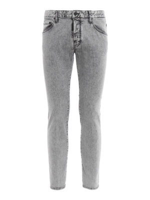 DSQUARED2: jeans skinny - Jeans Skater slavati a vita bassa