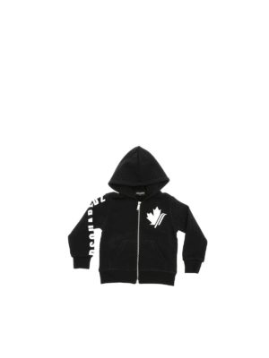 DSQUARED2: Sweatshirts & Sweaters - Black sweatshirt with white print