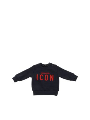 DSQUARED2: Sweatshirts & Sweaters - Blue sweatshirt with Icon print