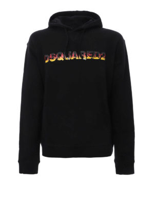 DSQUARED2: Felpe e maglie - Felpa con stampa logo in fiamme