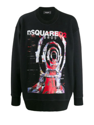 DSQUARED2: Sweatshirts & Sweaters - Fingerprint logo sweatshirt