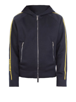 DSQUARED2: Sweatshirts & Sweaters - Logo band zipped hoodie