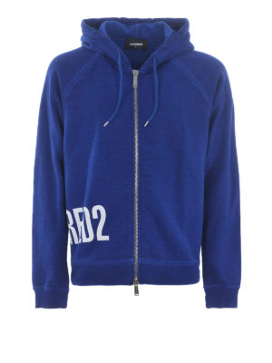 DSQUARED2: Sweatshirts & Sweaters - Logo print cotton hooded sweatshirt