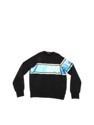 DSQUARED2: Sweatshirts & Sweaters - Metallics Duo black sweatshirt