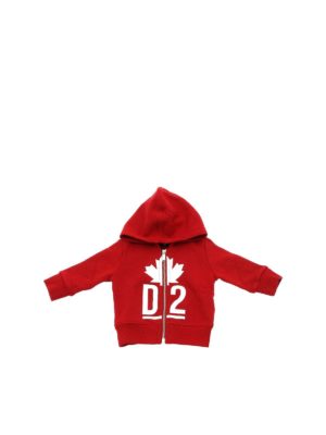 DSQUARED2: Sweatshirts & Sweaters - Red sweatshirt with white logo print