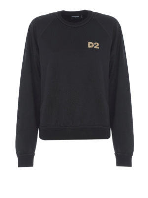 DSQUARED2: Felpe e maglie - Felpa con logo D2 di paillettes