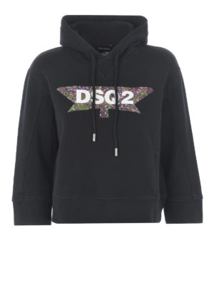 DSQUARED2: Felpe e maglie - Felpa crop con maniche a tre quarti