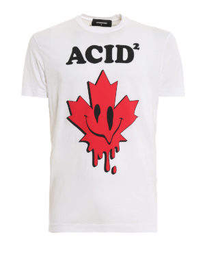 DSQUARED2: t-shirts - Acid² white T-shirt
