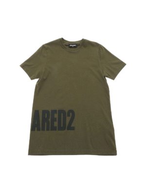 DSQUARED2: t-shirts - Army green T-shirt with logo