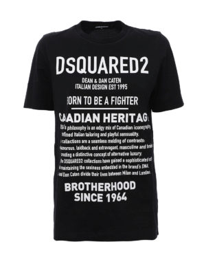 DSQUARED2: t-shirt - T-shirt con stampa Canadian Heritage