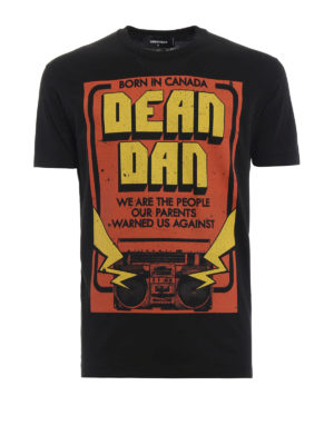 DSQUARED2: t-shirt - T-shirt in jersey con stampa gommata Dead Man