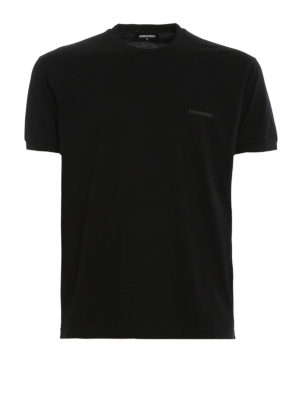 DSQUARED2: t-shirts - Embossed logo cotton T-shirt