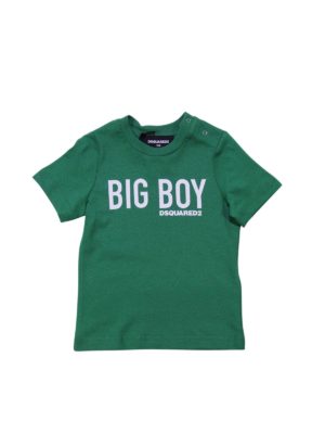 DSQUARED2: t-shirts - Green Big Boy printed t-shirt
