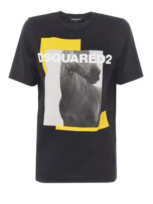 DSQUARED2: t-shirt - T-shirt con stampa cavallo