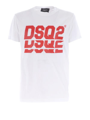 DSQUARED2: t-shirts - Logo printed cotton T-shirt