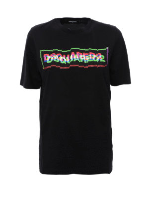 DSQUARED2: t-shirt - T-shirt con logo multiplo