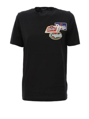 DSQUARED2: t-shirt - T-shirt con patch ricamate