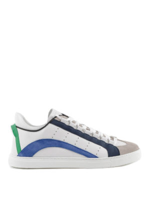 Blanc Glitter Chaussures Baskets Basses Sneaker Dsquared Pelle 551 wI6617