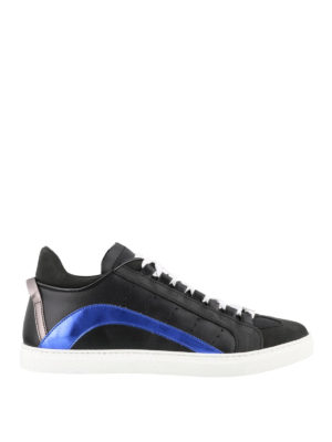 DSQUARED2: sneakers - Sneaker 551 con bande in pelle lamé
