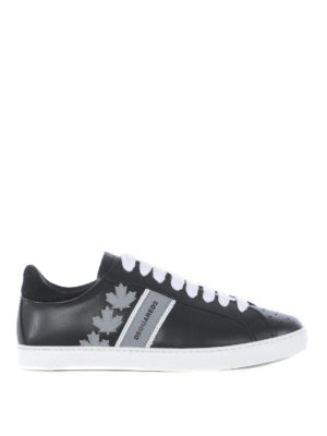 DSQUARED2: trainers - Canadian Team black leather sneakers