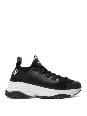 DSQUARED2: trainers - Icon black lace-up low top sneakers