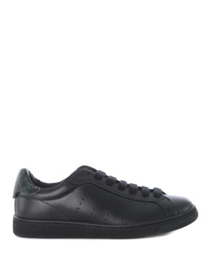 DSQUARED2: sneakers - Sneaker nere con inserto stampa rettile