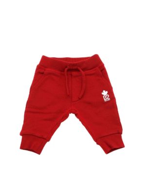 DSQUARED2: trousers - Red trousers with D2 print