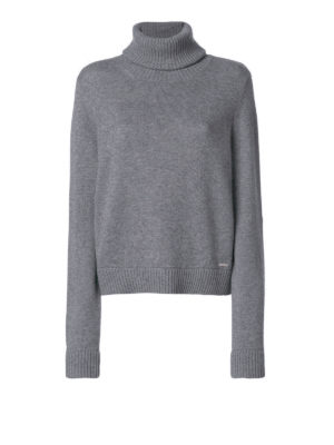 DSQUARED2: maglia a collo alto e polo - Dolcevita in lana grigio