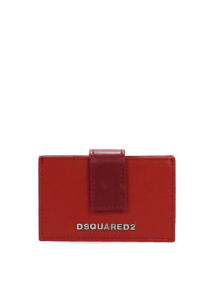 DSQUARED2: portafogli - Portacarte a fisarmonica con logo in metallo