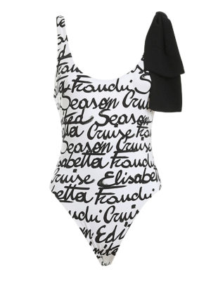 ELISABETTA FRANCHI: one-piece - Bow detailed one-piece swimsuit