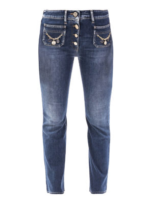 ELISABETTA FRANCHI: skinny jeans - Ankle length high waist skinny jeans