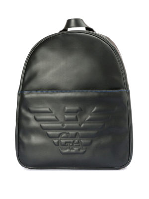 EMPORIO ARMANI: zaini - Zaino con maxi logo e profilo blu