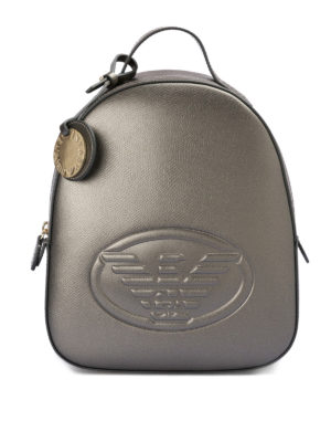 EMPORIO ARMANI: zaini - Zainetto in eco pelle metallizzata con logo