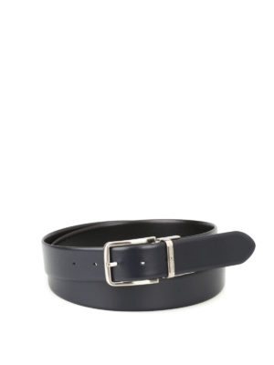 Emporio Armani: belts - Smooth leather reversible belt