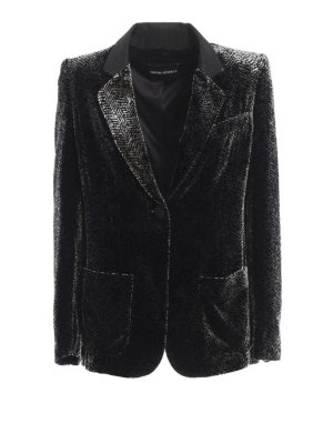 EMPORIO ARMANI: giacche blazer - Blazer in velluto stampato