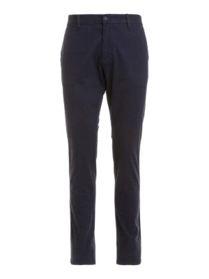 EMPORIO ARMANI: pantaloni casual - Pantaloni chino in fustagno blu
