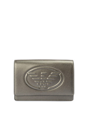 EMPORIO ARMANI: borse a tracolla - Tracollina in finta pelle metallizzata