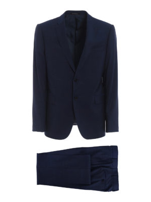 EMPORIO ARMANI: completi da cerimonia - Abito in lana vergine blu cangiante