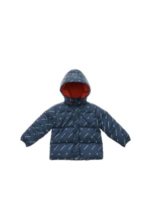 EMPORIO ARMANI: padded coats - Blue branded down jacket