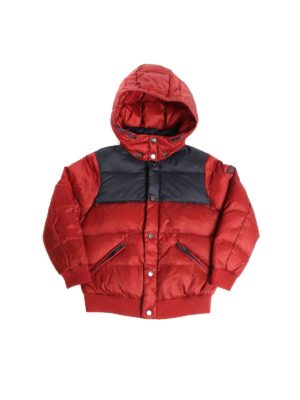 EMPORIO ARMANI: padded coats - Burgundy and blue quilted dow jacket