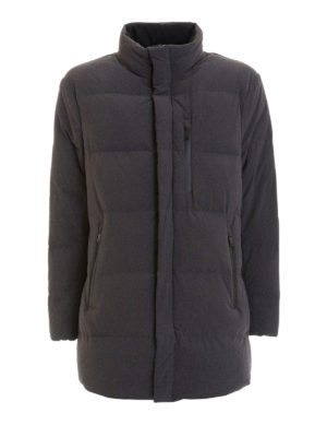 EMPORIO ARMANI: cappotti imbottiti - Piumino lungo in tessuto tecnico stretch