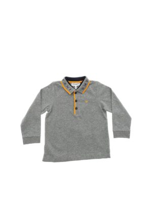 EMPORIO ARMANI: polo shirts - Grey polo shirt with yellow details