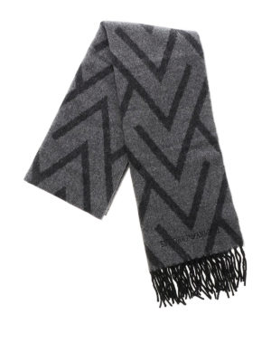 EMPORIO ARMANI: sciarpe e foulard - Sciarpa in cashmere e lana a zig zag