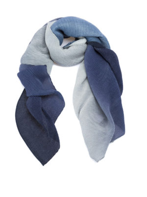 Emporio Armani: scarves - Fading blue pleated scarf